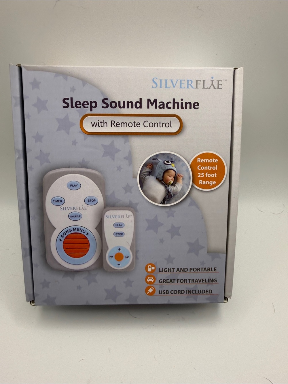 SilverFlae Sleep Sound Machine - White & Purple Accents